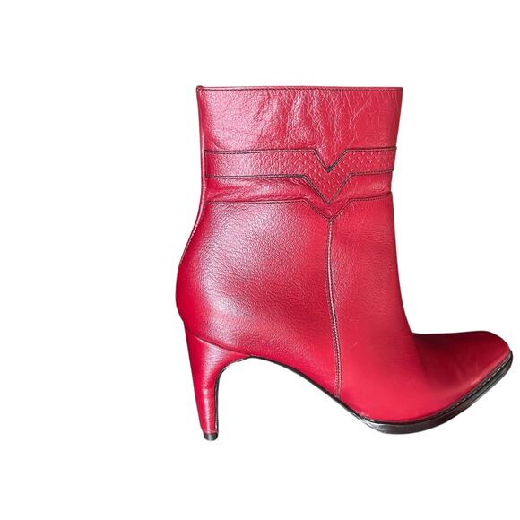 Stylish Ankle Boots Wine Color 6 1/2, 3" Block Heel - Picture 3 of 7